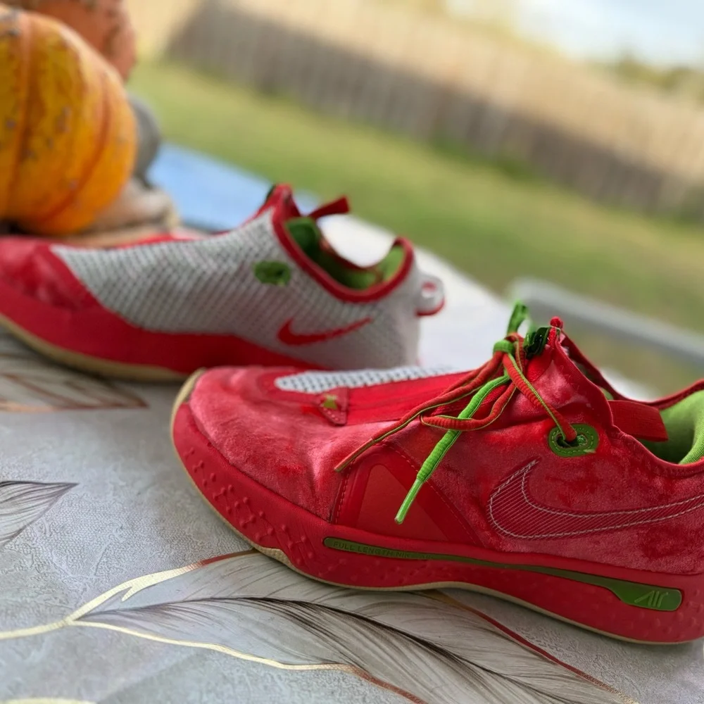 Nike Air PG 4 Christmas Edition Men's Sneakers Red Green Size 8 CD5079-602. - Picture 9 of 11